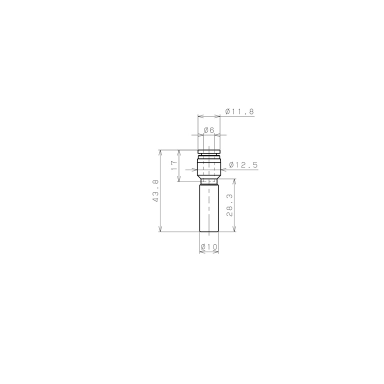 Bản vẽ kỹ thuật Đầu Nối Nhanh Khí Nén Giữa Ống Khí Và Fitting Dạng Nối Giảm Pisco SPGJ10-6
