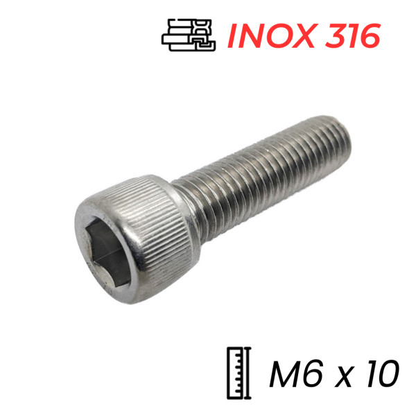 Lục Giác Chìm Đầu Trụ Inox 316 DIN912 M6x10