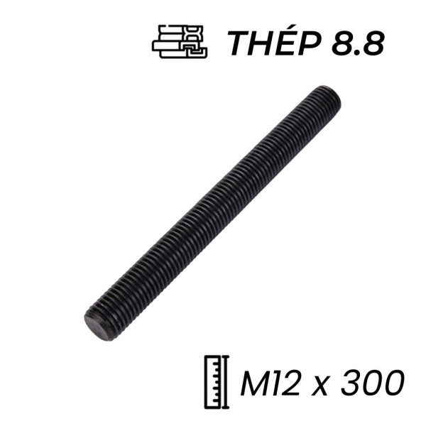 Guzong Thép Đen 8.8 M12x300