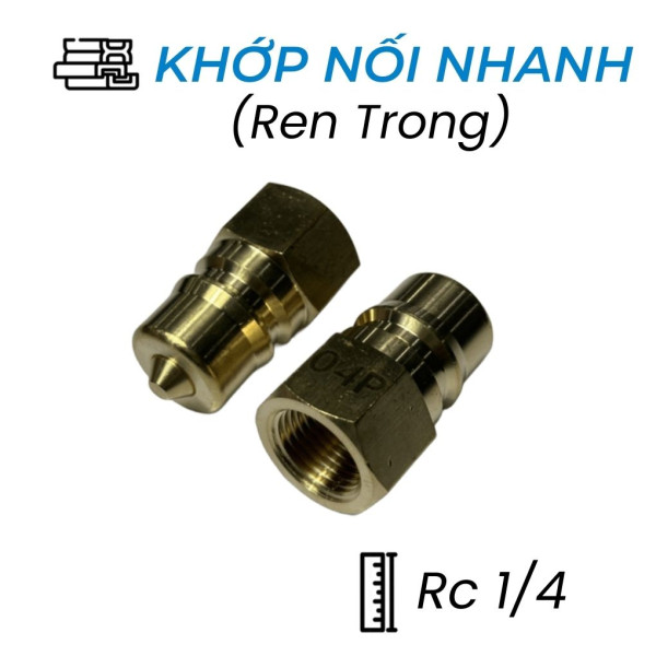 Khớp Nối Nhanh Khí Nén Đồng Đực Ren Trong Rc1/4 CDC SP P02