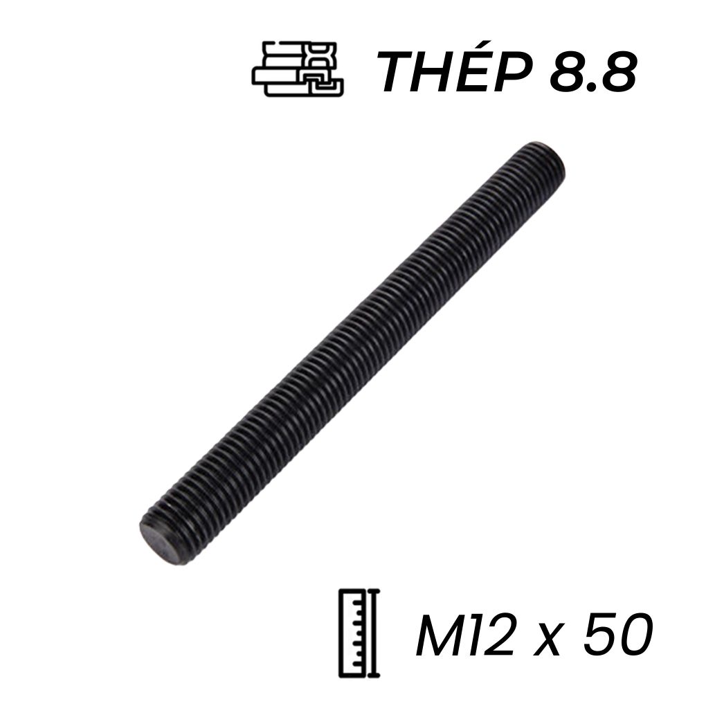 Guzong Thép Đen 8.8 M12x50