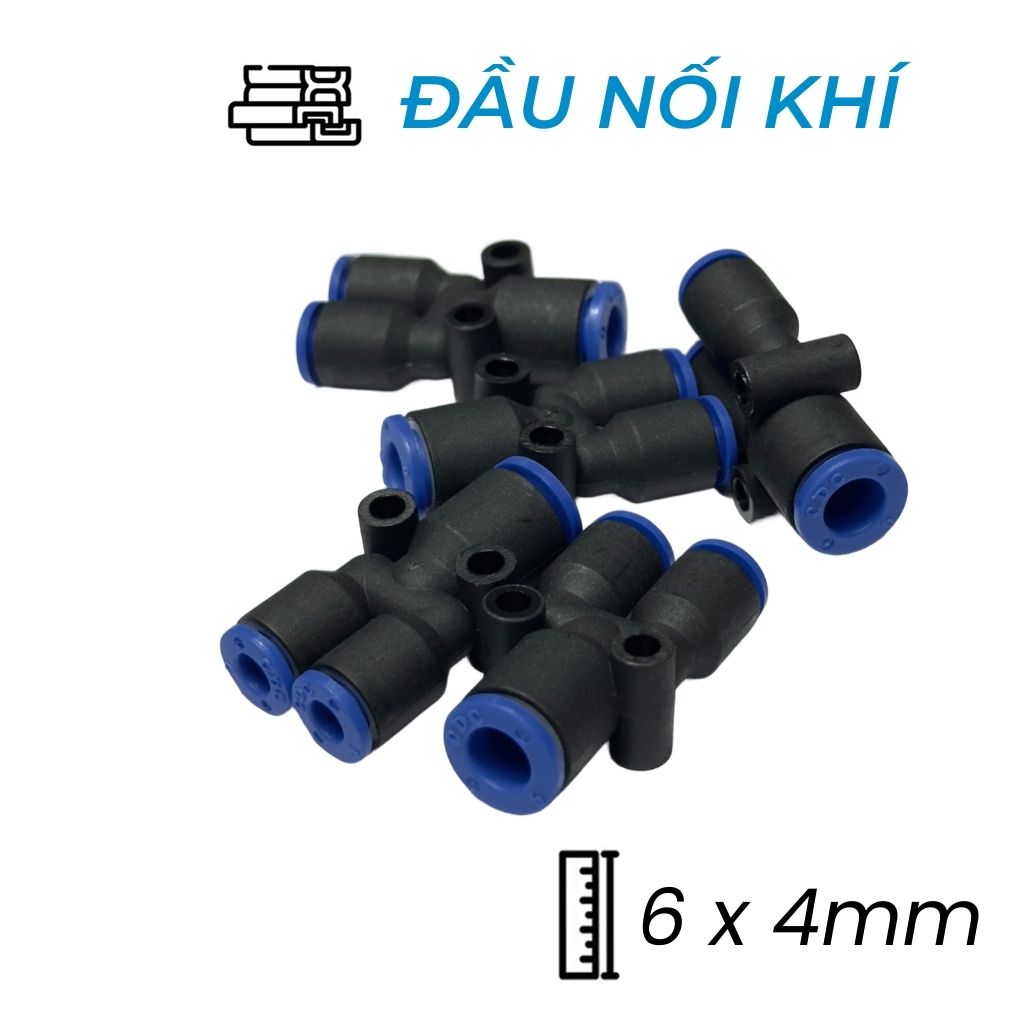 Đầu Nối Nhanh Khí Nén Chữ Y Ø6x4mm CDC MPW 0604 (Màu Đen)