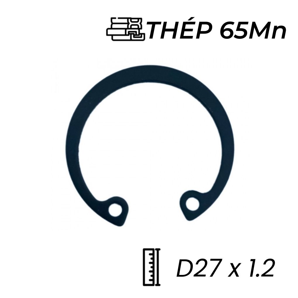 Phe Gài Lỗ Thép 65Mn DIN472 D27x1.2 (10Cái/Bịch)