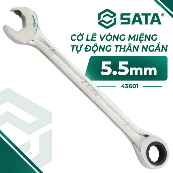 Cờ Lê Vòng Miệng Tự Động Thân Ngắn 5.5 mm SATA 43601