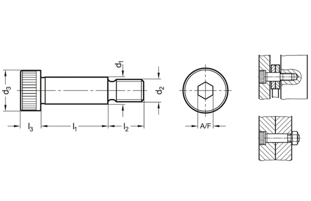 Bản vẽ kỹ thuật Bulong Dẫn Hướng Inox 304 ISO7379 D6.5x10