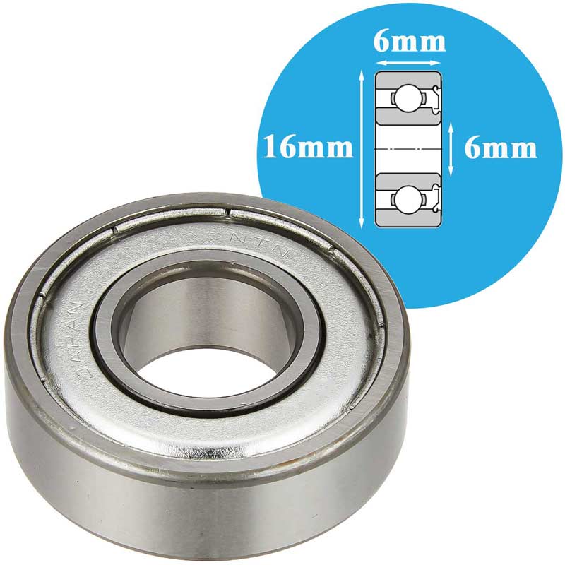 Vòng Bi Cầu Mini 6x16x6 mm NTN BC6-16AZZ/1K