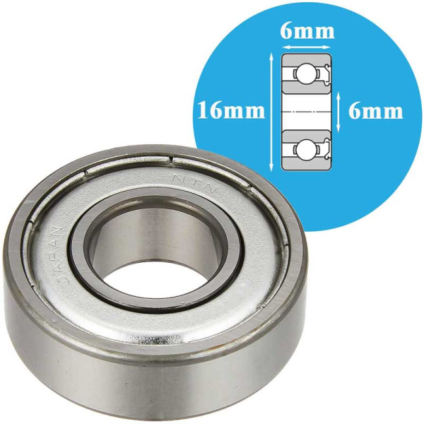 Vòng Bi Cầu Mini 6x16x6 mm NTN BC6-16AZZ/1K