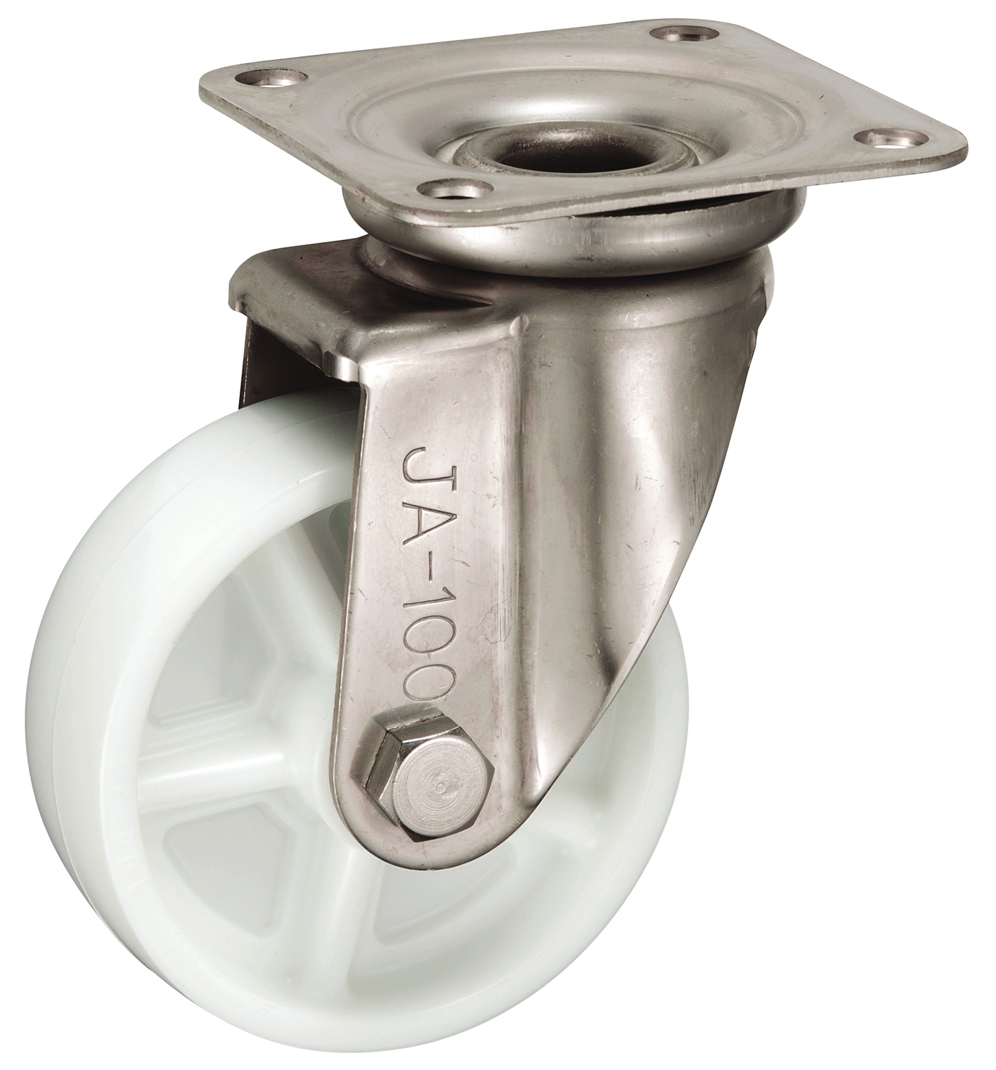 Bánh Xe Nylon Càng Inox Xoay Không Phanh D100 UKAI PBJA-100