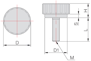 Bản vẽ kỹ thuật Núm vặn Buyoung M4x20 CKS4-20