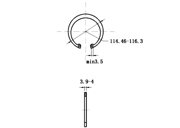 Bản vẽ kỹ thuật Phe Gài Lỗ Thép 65Mn DIN472 D108x4.0