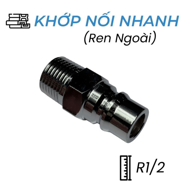 Khớp Nối Nhanh Khí Nén Đực Ren Ngoài R1/2 CDC PM 400