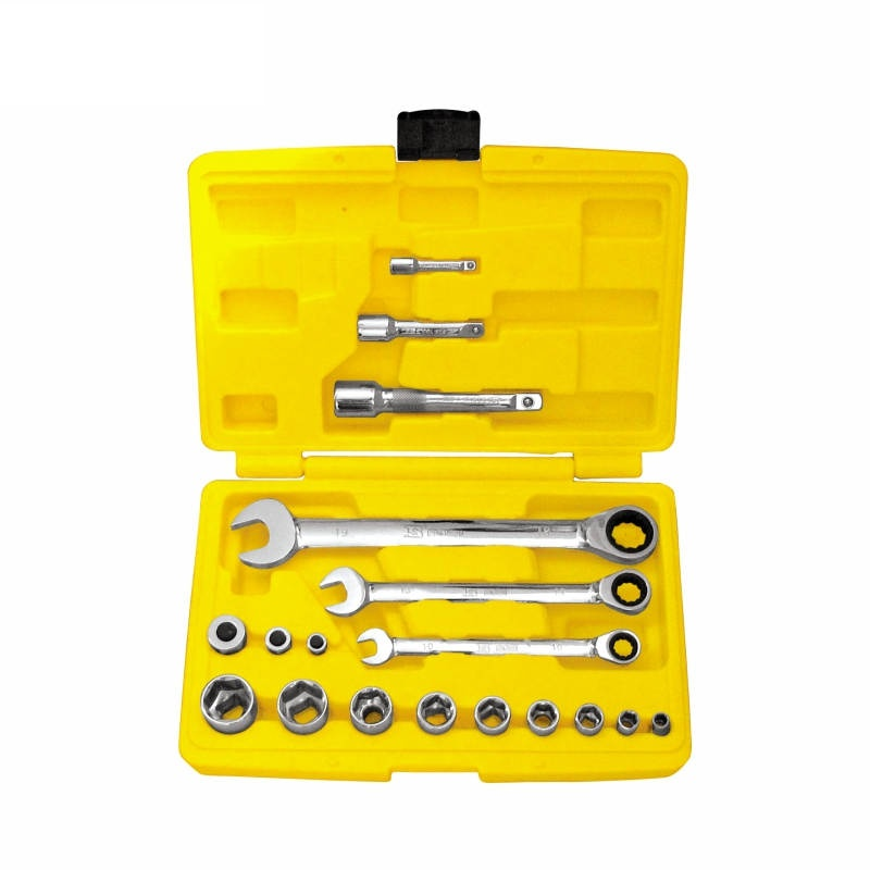 Bộ Cờ Lê Vòng Miệng Tự Động 18 Chi Tiết 10-13-19 mm Kèm Tuýp Bosi BS401118