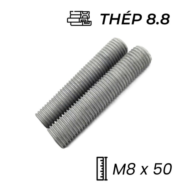 Guzong Thép Nhúng Nóng Kẽm 8.8 M8x50
