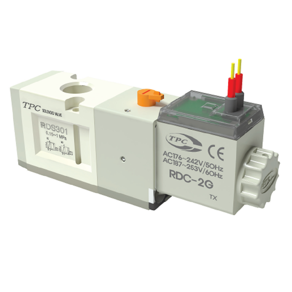 Van Điện Từ Khí Nén Solenoid 3/2 2 Coil PT1/8Inch TPC RDS301-2G-01A