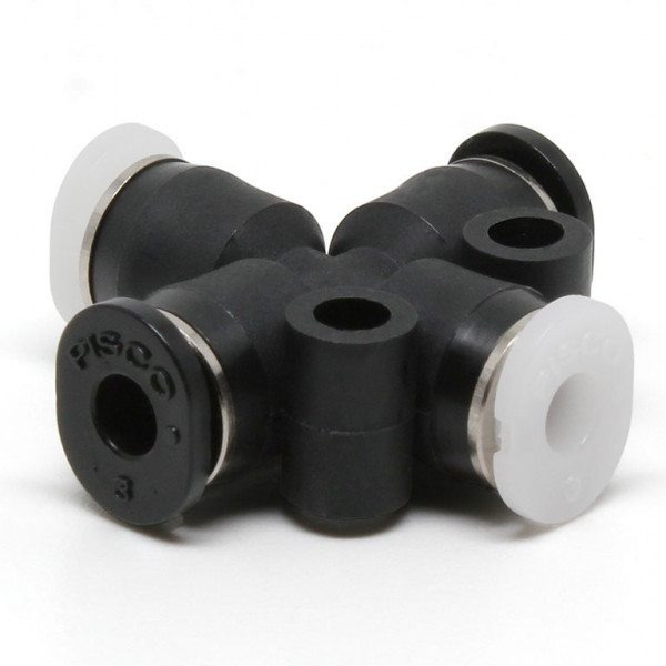 Đầu Nối Nhanh Khí Nén Ngã 4 Dạng Nối Giảm Pisco PZB1/8-3MW