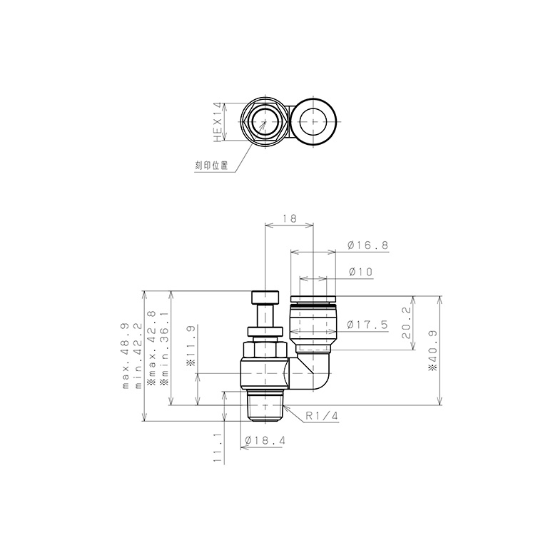 Bản vẽ kỹ thuật Van Tiết Lưu Khí Nén Pisco JSS10-02A-C
