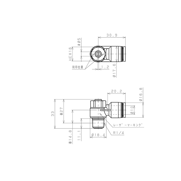 Bản vẽ kỹ thuật Van Tiết Lưu Khí Nén Đầu Vít Dẹp Pisco JSDC10-02AW