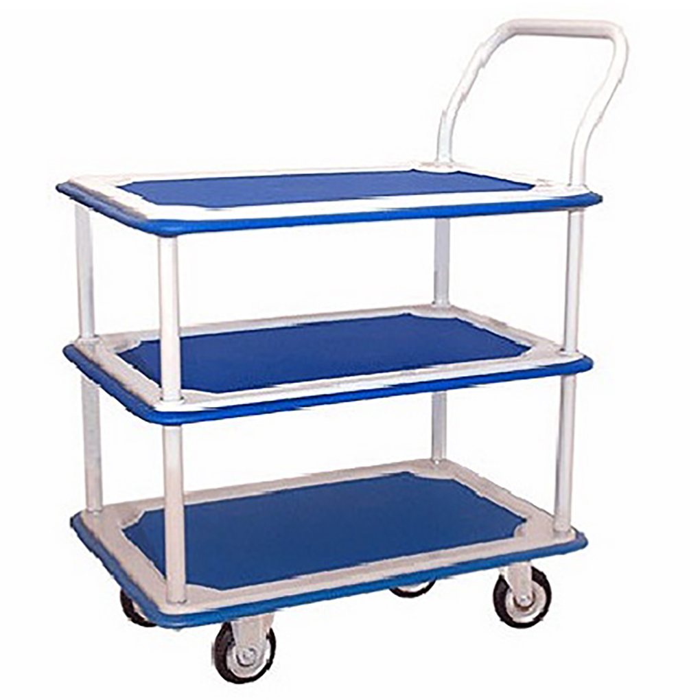 Xe đẩy tay 4 bánh sàn thép 3 tầng Phong Thạnh 490x745mm - 150kg XTB100T3