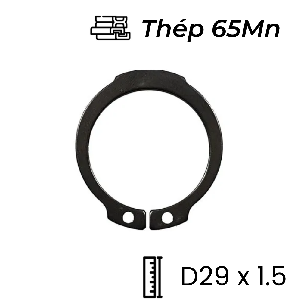 Phe Gài Trục Thép 65Mn DIN471 D29x1.5 (10Cái/Bịch)