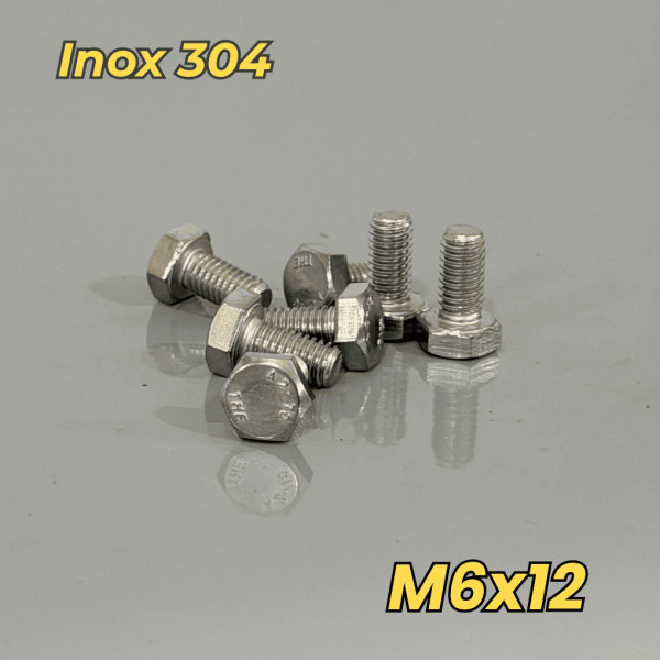 Bulong Inox 304 DIN933 M6x12