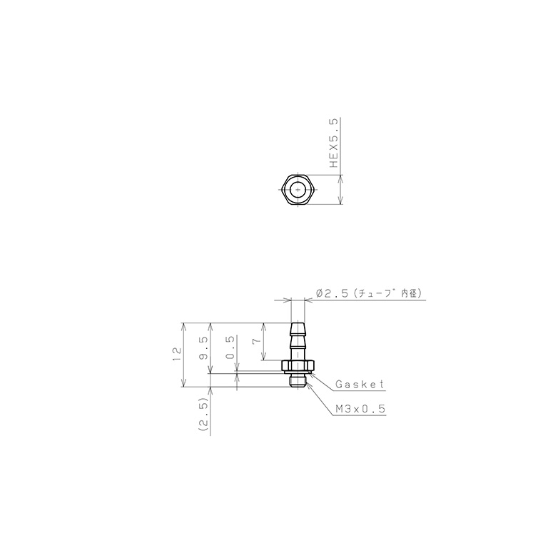 Bản vẽ kỹ thuật Đầu Ngạnh Nối Ống Dạng Thẳng Thân Lục Giác Ren Ngoài Pisco LC-0425-M3-C