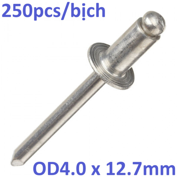 Rivet Nhôm OD4.0x12mm (250 Cái)