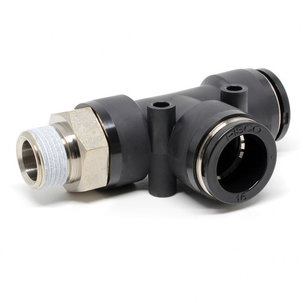 Đầu Nối Nhanh Khí Nén Dạng Chữ T Ren Ngoài Pisco PD16-03W