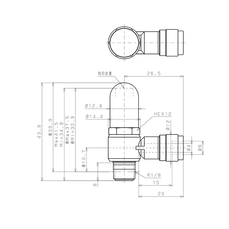 Bản vẽ kỹ thuật Van Tiết Lưu Khí Nén Bằng Nhựa Chống Văng Bám Xỉ Hàn Pisco JSC4-01BKV-0