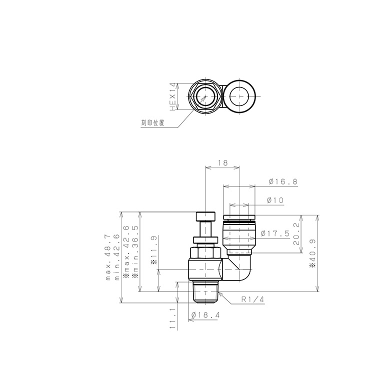 Bản vẽ kỹ thuật Van Tiết Lưu Khí Nén Lưu Lượng Thấp Pisco JSS10-02BLW-C