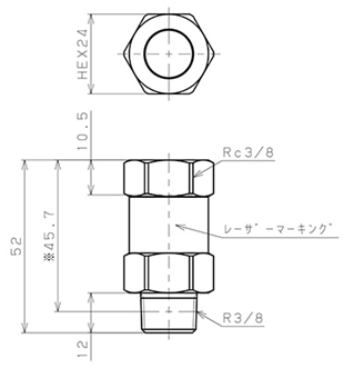Bản vẽ kỹ thuật Van Khí Nén Một Chiều  Pisco CVF03-03B