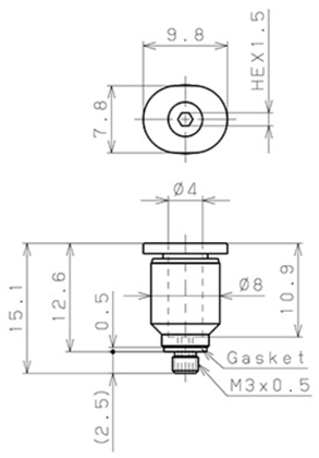 Bản vẽ kỹ thuật Đầu Nối Nhanh Khí Nén Dạng Thẳng Ren Ngoài Pisco POC4-M3M