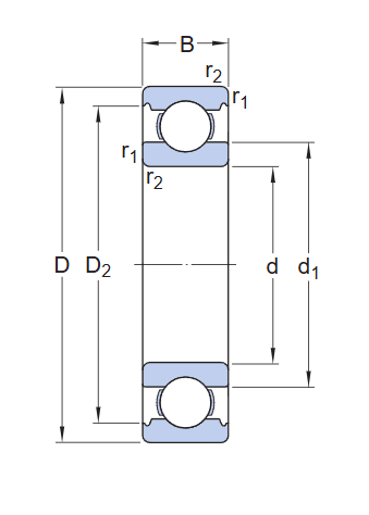 Bản vẽ kỹ thuật Vòng Bi SKF PER.6302-DC3V2S0-A