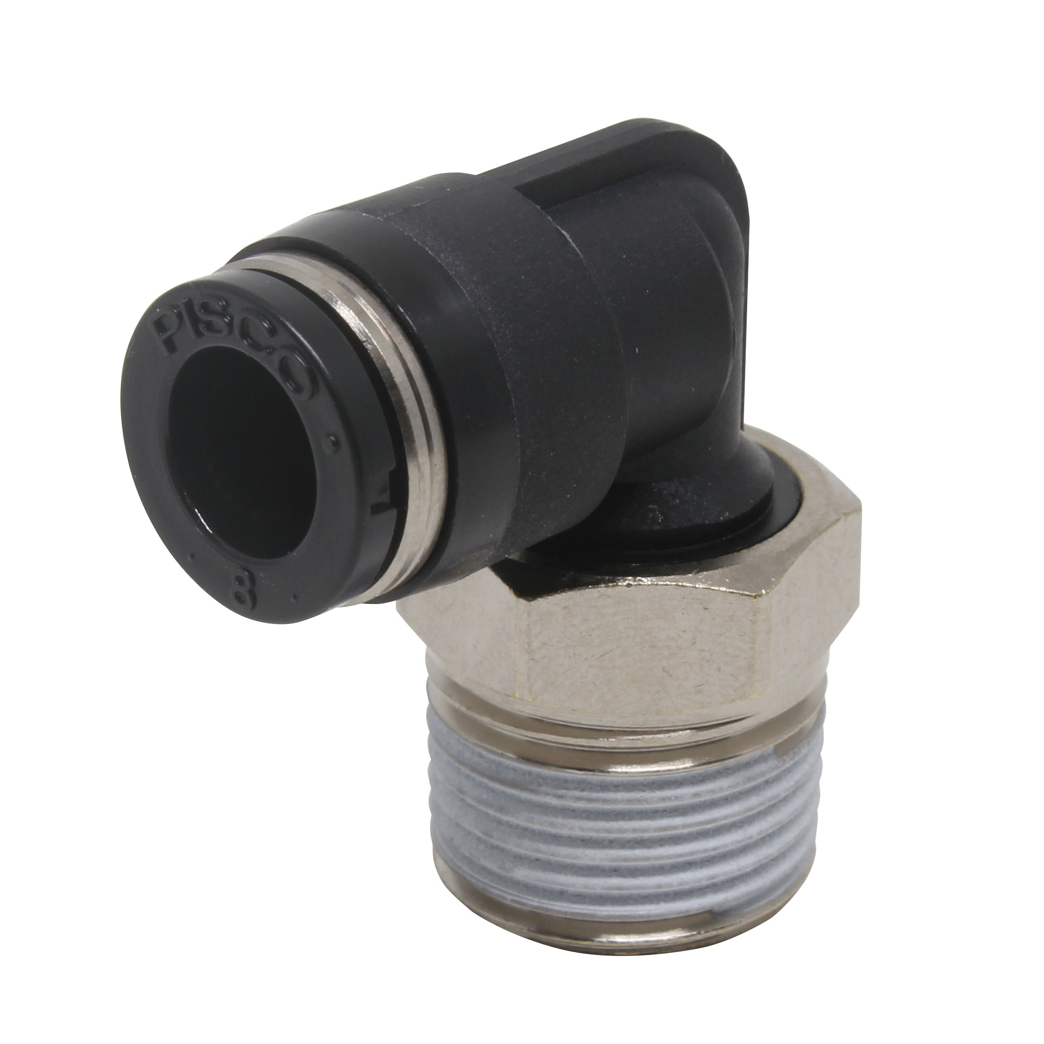 Đầu Nối Nhanh Khí Nén Dạng Cong 90° Ren Ngoài Pisco PL10-02MW