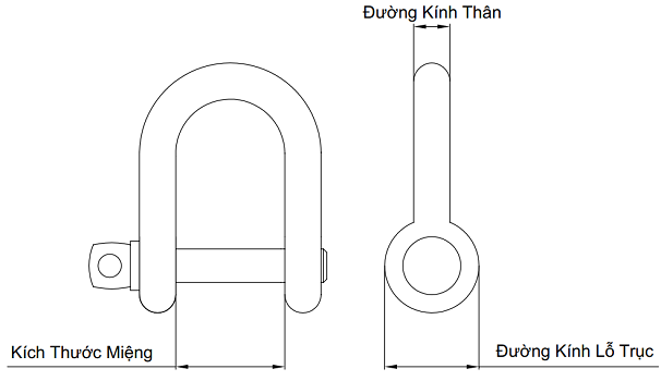 Bản vẽ kỹ thuật [Ngừng Kinh Doanh] Ma Ní Chữ U Inox 304 M5