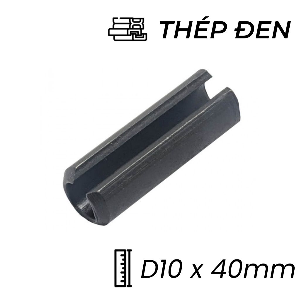 Chốt Ống DIN1481 Thép 65Mn Đen D10x40mm (25Cái/Bịch)