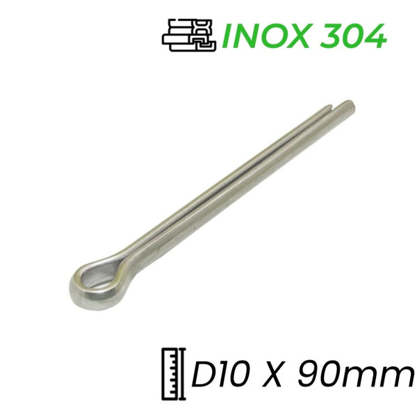Chốt Chẻ Inox 304 (Chốt Bi) GB91 D10x90mm