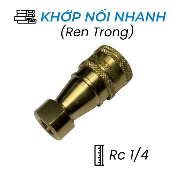 Khớp Nối Nhanh Khí Nén Đồng Bi Cái Ren Trong Rc1/4 CDC SP S02