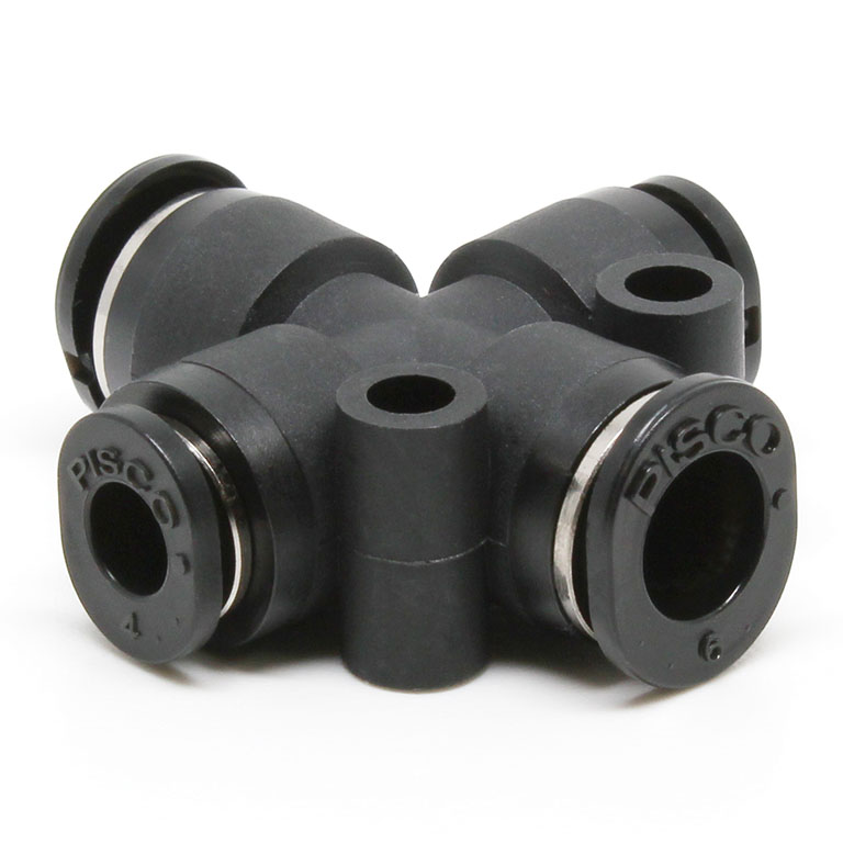 Đầu Nối Nhanh Khí Nén Ngã 4 Dạng Nối Giảm Pisco PZB6-4M