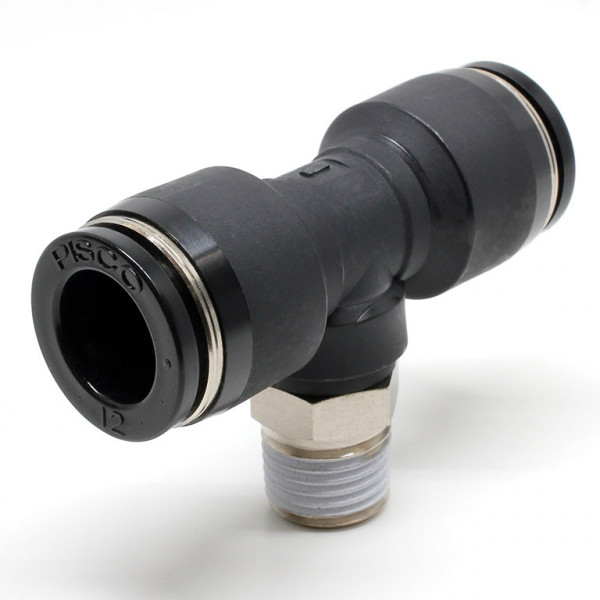 Đầu Nối Nhanh Khí Nén Dạng Chữ T Ren Ngoài Pisco PB12-02W-C