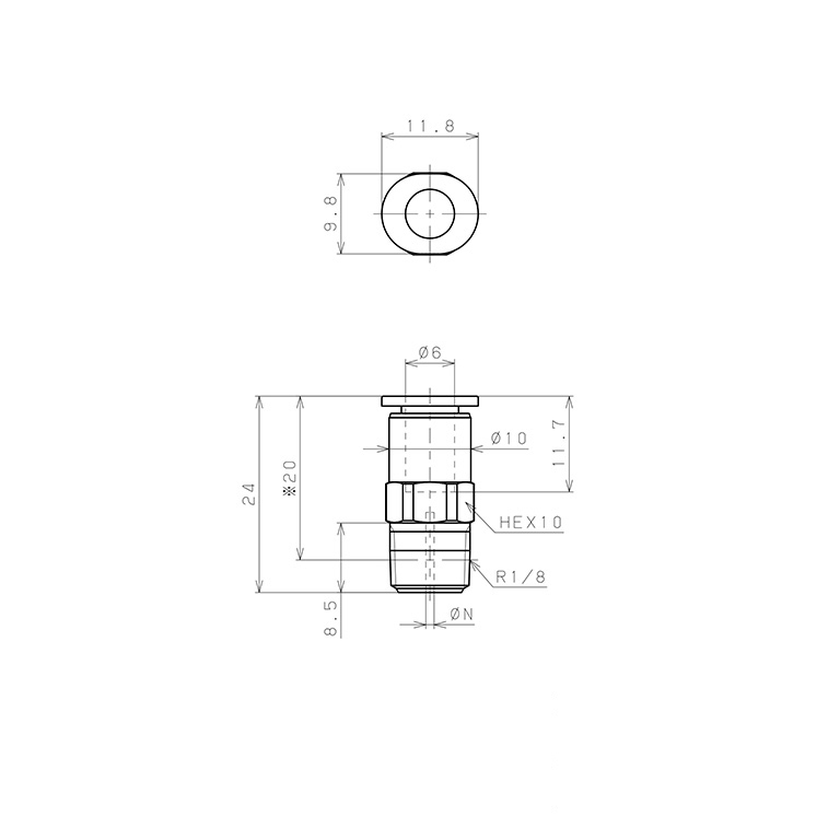 Bản vẽ kỹ thuật Van Lưu Lượng Cố Định Pisco JKC6-01A1.5