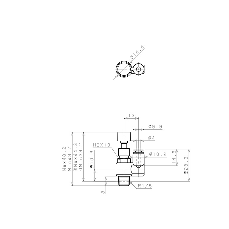 Bản vẽ kỹ thuật Van Điều Chỉnh Áp Suất Khí Nén Pisco JPS4-01