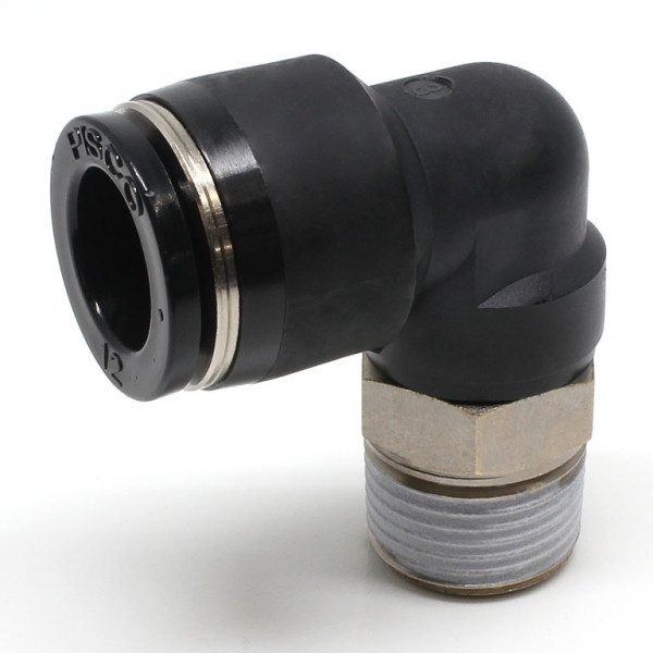 Đầu Nối Nhanh Khí Nén Dạng Cong 90° Ren Ngoài Pisco PL12-N3U