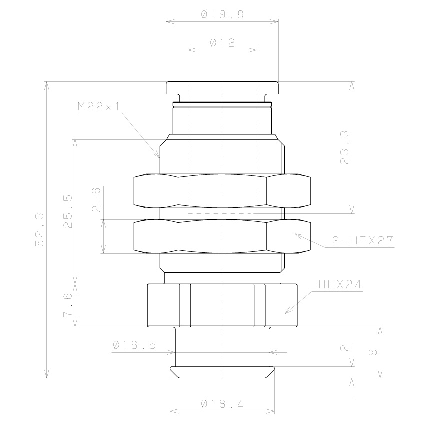 Bản vẽ kỹ thuật Bộ Nấm Hút Chân Không Và Giá Đỡ Ngành Bao Bì, Silicone, O.D 30 mm, Pisco VPA30PBS23-12J-MS