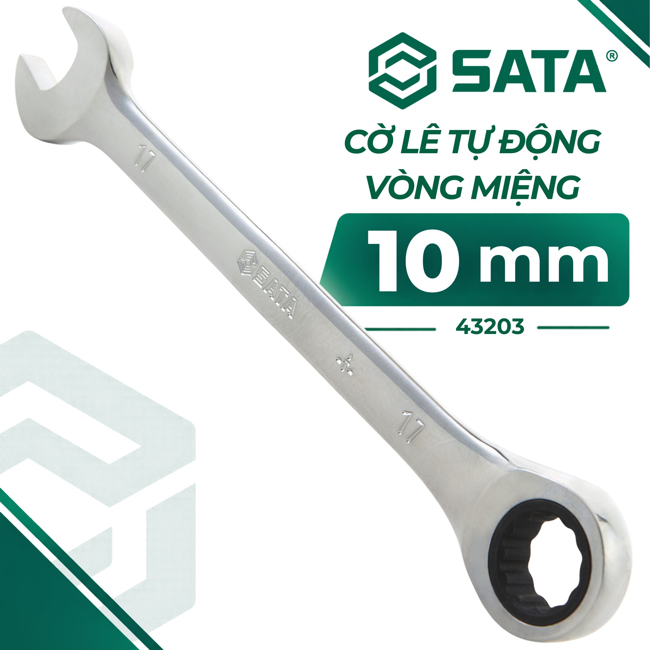 Cờ Lê Tự Động Vòng Miệng 10 mm SATA 43203