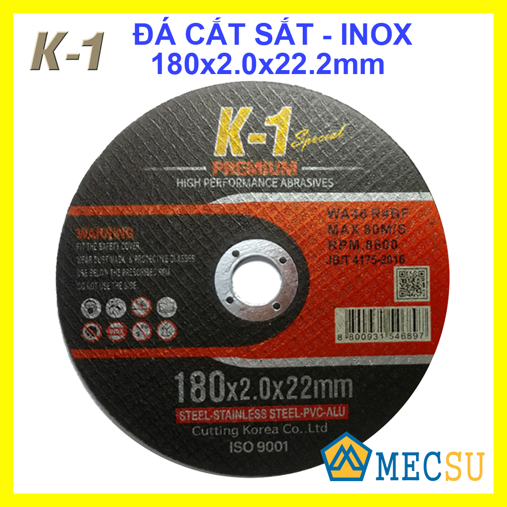 [Ngừng Kinh Doanh] Đá Cắt Inox K1 Đặc Biệt (Màu Đen) 180x2.0x22.2mm C180S