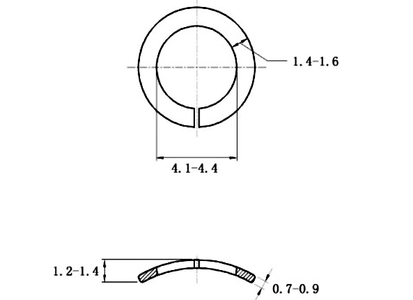 Bản vẽ kỹ thuật Lông Đền Vênh Lượn Sóng Thép Mạ Kẽm DIN128A M4