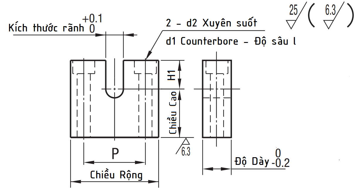 Bản vẽ kỹ thuật Blocks for Adjusting Bolts-Standard AJKCS4-10