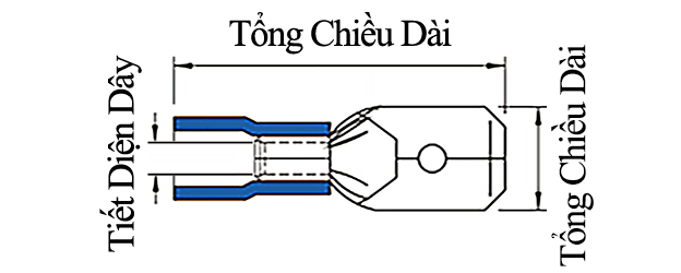 Bản vẽ kỹ thuật Đầu Cosse Ghim Đực Cách Điện 0.5-1.5mm2 KST Màu Đỏ MDV1-250
