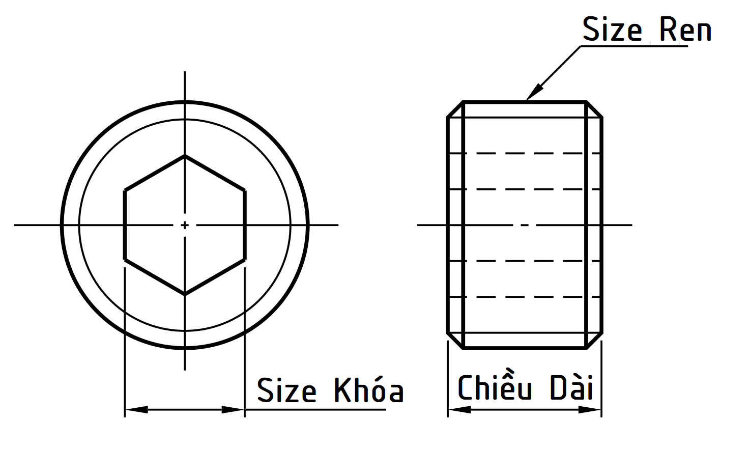 Bản vẽ kỹ thuật Ốc Nhét Nước Dạng Lỗ Thông M24x12 MSWA24