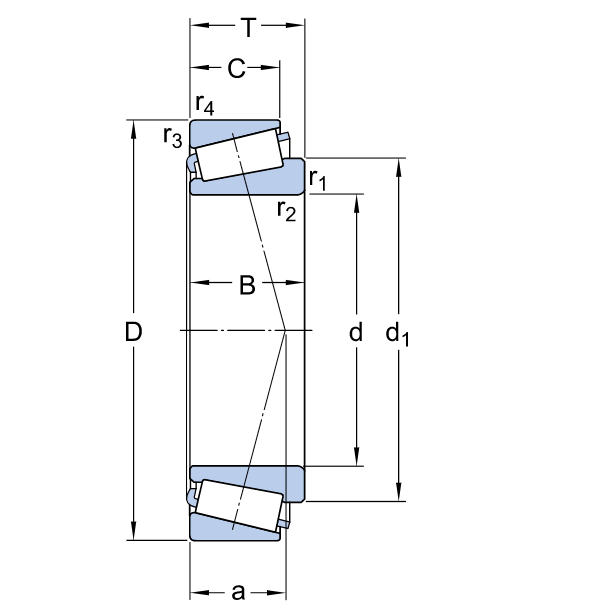 Bản vẽ kỹ thuật Vòng Bi Đũa Côn 1 Dãy 55x95x30mm SKF 33111/Q